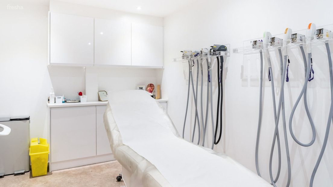 Treatment room with laser equipment at the Chichester clinic